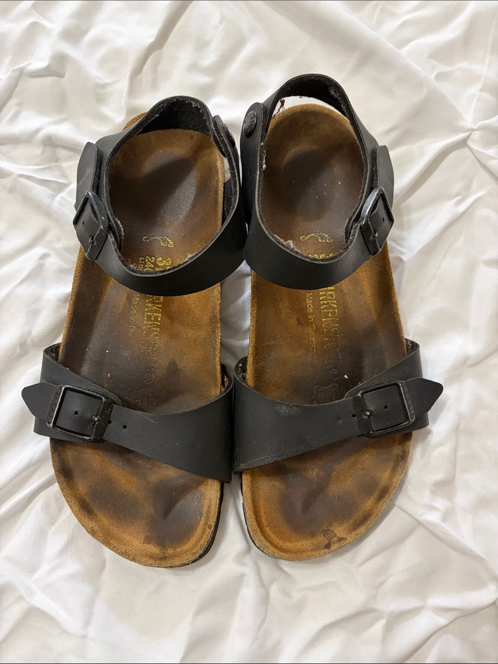 Women’s Birkenstock Black Ankle Strap Cork Footbed Sandals